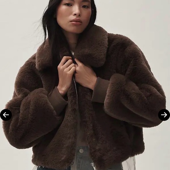 Maeve Chocolate Faux Fur Coat - Picture 1 of 9